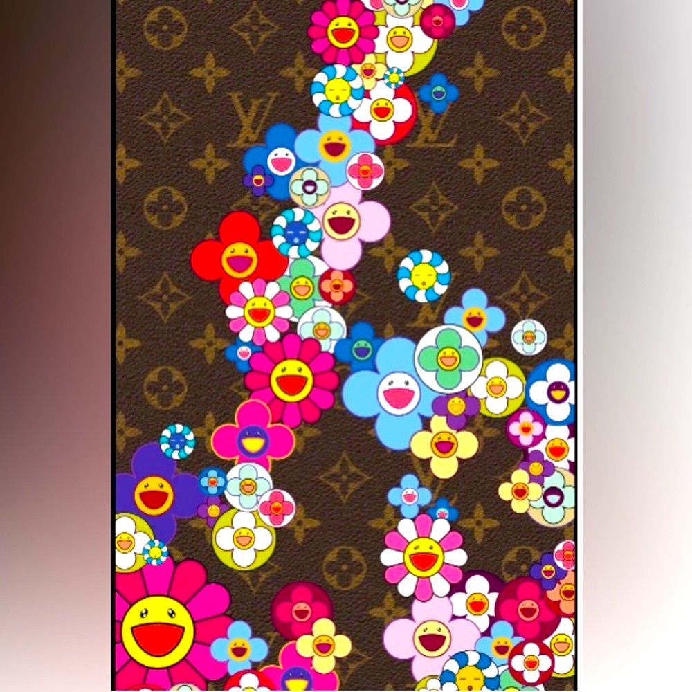 NWT Luxury 20x30 Poster Print Floral Canvas with Smiling Faces| Modern decor